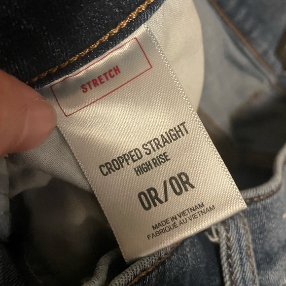 Express Cropped Straight High Rise Women’s Distressed Jeans - Picture 10 of 10